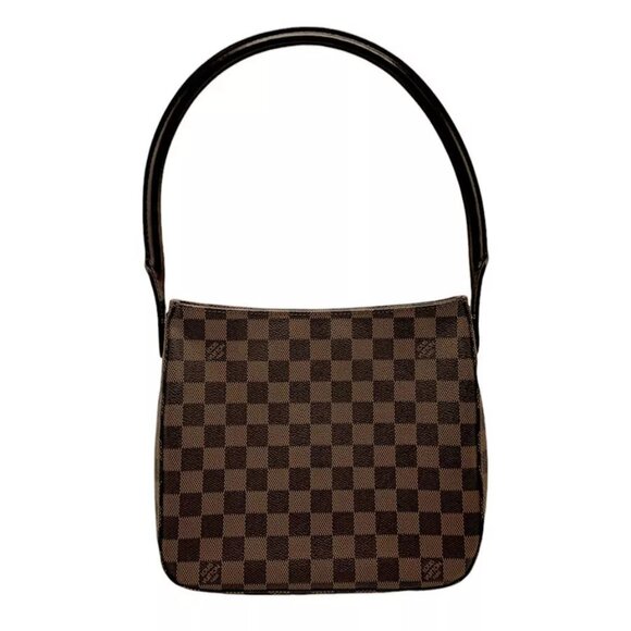 Auth LOUIS VUITTON Damier Ebene Looping MM Handbag Brown - Picture 1 of 13